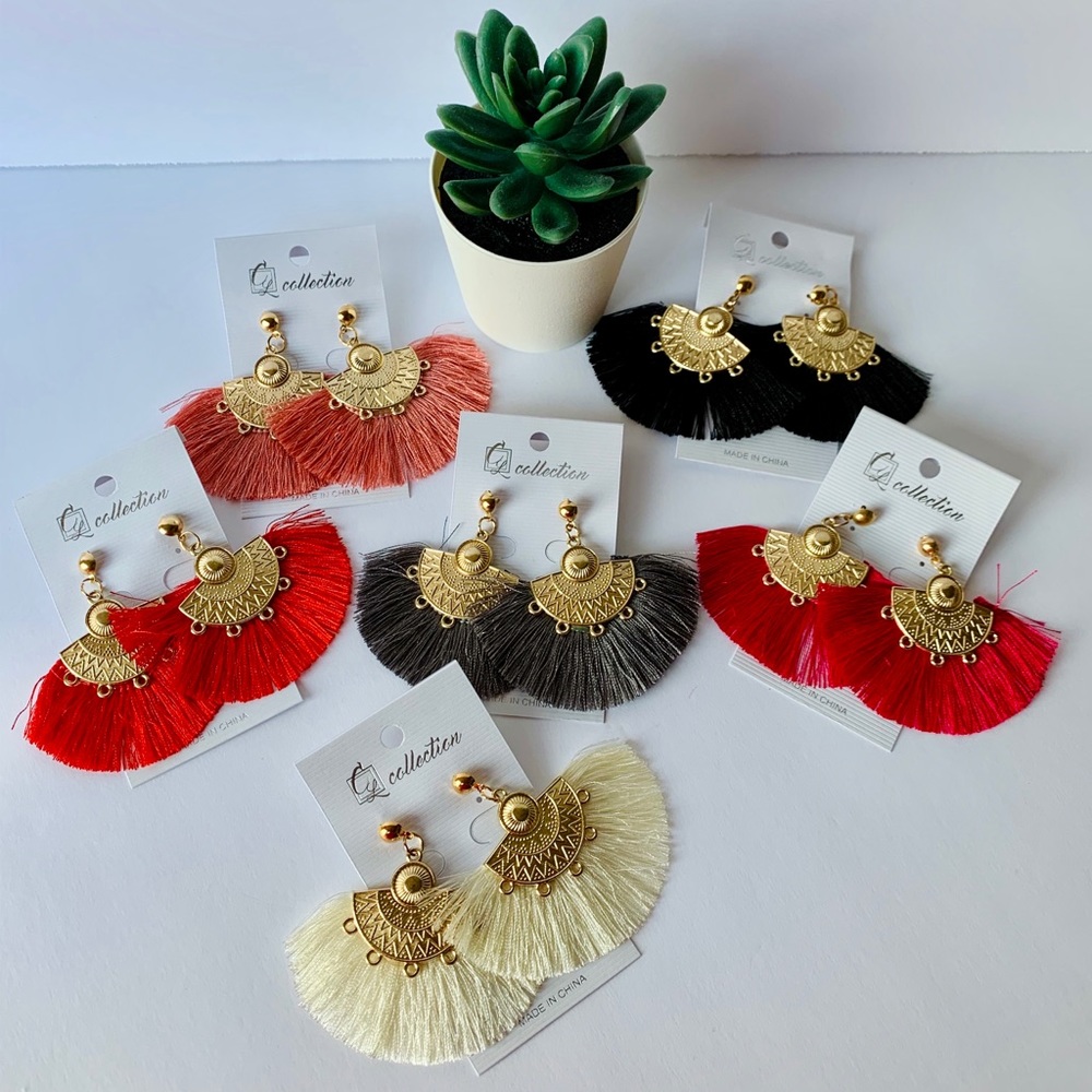 COPY - Tassle Earrings **2 for $8** Light Pink